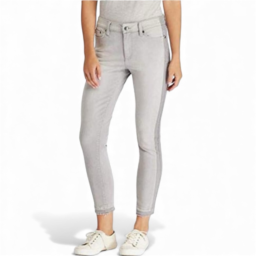 Lauren Ralph Lauren Premier Skinny Cropped Raw Hem Women's size 18W Gray Jeans